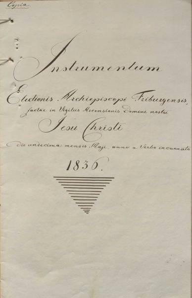 Quelle: EAF, ID 144 Titelseite Wahlniederschrift (aus: EAF, B1/85)