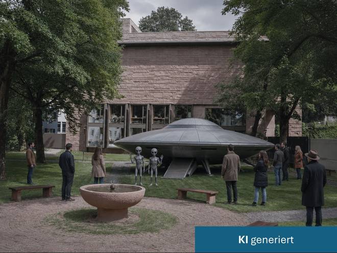 Quelle: KI generiert KI generiertes Bild mit Außerirdischen vor den EAF.