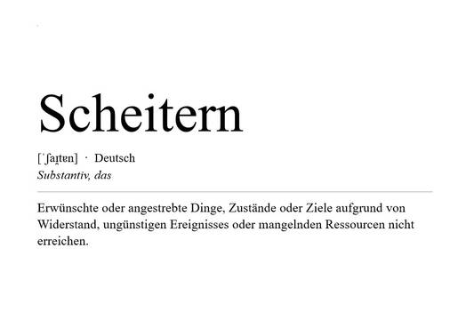 Illustration Wörterbuch Scheitern